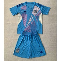 Camisa de Futebol México Goleiro Equipamento Secundário Infantil Copa America 2024 Manga Curta (+ Calças curtas)